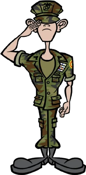 Cartoon Soldier Saluting.png PNG Image