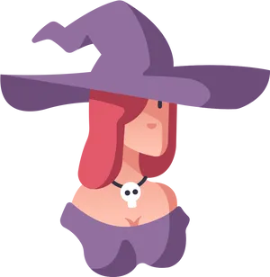 Cartoon Sorceress Portrait PNG Image