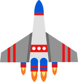 Cartoon Space Shuttle Launch PNG Image