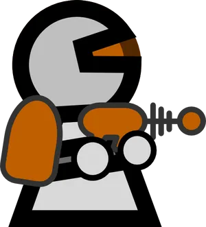 Cartoon Spacemanwith Raygun PNG Image