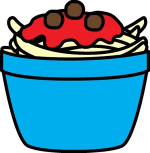 Cartoon Spaghetti Bowl PNG Image