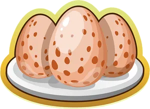 Cartoon Spotted Eggson Tray PNG Image