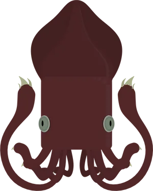 Cartoon Squid Illustration PNG Image