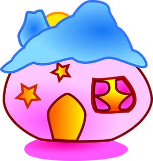 Cartoon Star House Graphic PNG Image