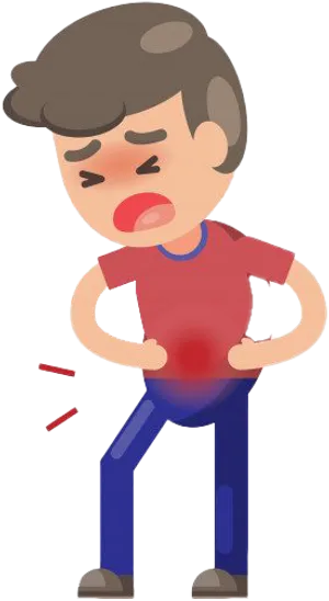 Cartoon Stomachache Expression PNG Image