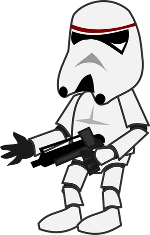 Cartoon Stormtrooperwith Blaster PNG Image