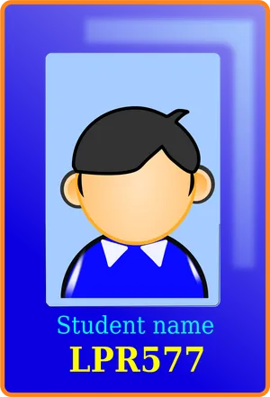 Cartoon Student I D Card Template PNG Image