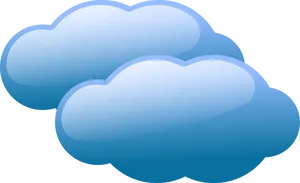 Cartoon Style Blue Clouds PNG Image