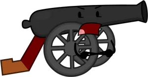 Cartoon Style Classic Cannon PNG Image