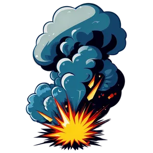 Cartoon Style Explosion Graphic PNG Uxe