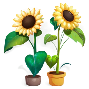 Cartoon Sunflower Transparent Png Cra PNG Image