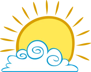 Cartoon Sunrise Graphic PNG Image