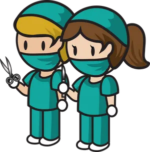 Cartoon Surgeonsin Scrubs.png PNG Image