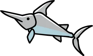 Cartoon Swordfish Illustration PNG Image