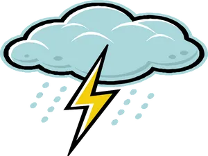 Cartoon Thunderstorm Cloud Lightning PNG Image