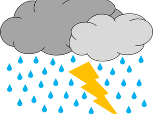 Cartoon Thunderstorm Illustration PNG Image