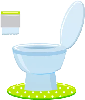 Cartoon Toiletwith Open Lid PNG Image