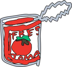 Cartoon Tomato Can Open PNG Image