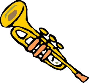 Cartoon Trumpet Illustration.png PNG Image