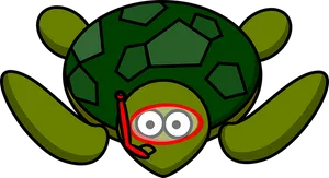 Cartoon Turtle Diving Illustration PNG Image