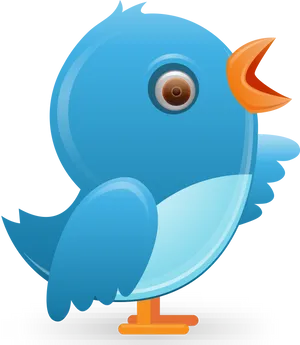 Cartoon Twitter Bird Illustration PNG