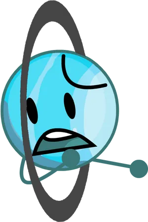 Cartoon Uranus Character PNG Image