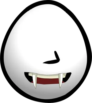 Cartoon Vampire Smiling Face PNG Image