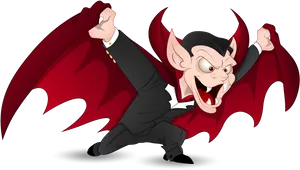 Cartoon Vampire Sneaking PNG Image