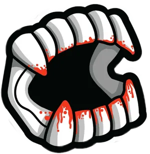 Cartoon Vampire Teeth Bloody PNG Image