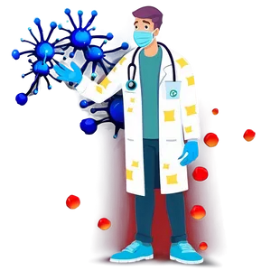 Cartoon Virus In Lab Coat Png 06282024 PNG Image