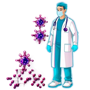 Cartoon Virus In Lab Coat Png 36 PNG Image