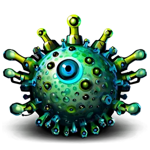 Cartoon Virus With Crown Png 23 PNG Image