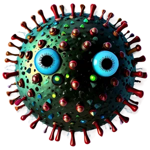 Cartoon Virus With Face Png 20 PNG Image