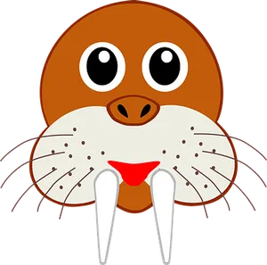 Cartoon Walrus Face Graphic PNG Image