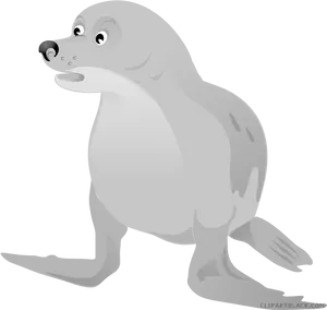 Cartoon Walrus Illustration PNG Image