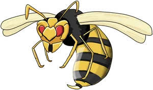 Cartoon Wasp Illustration PNG Image