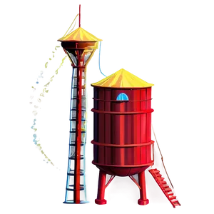 Cartoon Water Tower Fun Png Rec88 PNG Image