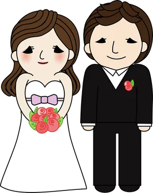 Cartoon Wedding Couple.png PNG Image