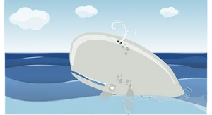 Cartoon Whale Breaching PNG Image