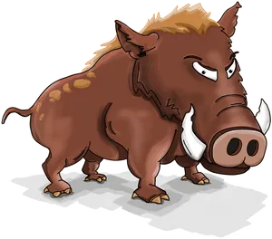 Cartoon Wild Boar Illustration PNG Image