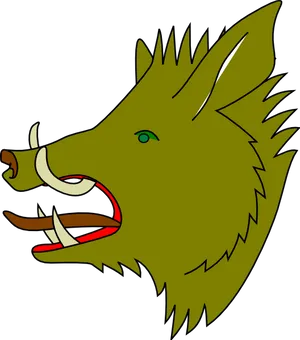 Cartoon Wild Boar Profile PNG Image