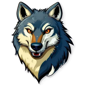 Cartoon Wolf Head Graphic Png Tkg PNG Image