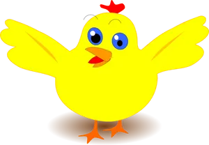 Cartoon Yellow Chick Illustration PNG Image