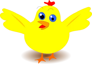 Cartoon Yellow Chick Illustration PNG Image