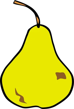 Cartoon Yellow Pear Illustration PNG Image