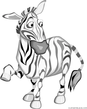 Cartoon Zebra Standing PNG Image