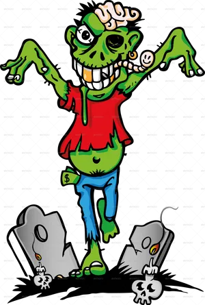 Cartoon Zombie Dance Party PNG Image