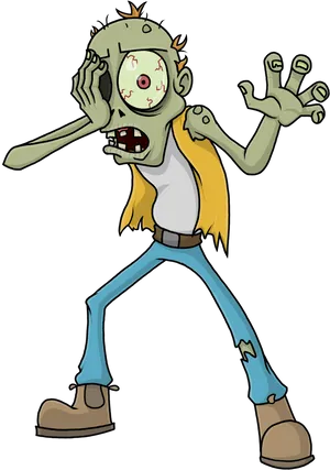 Cartoon Zombie Walking PNG Image