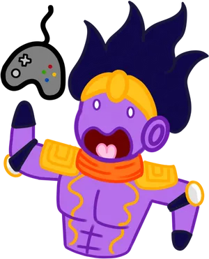 Cartoonish Star Platinum Gaming PNG Image