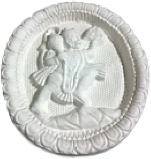 Carved Angel Relief Oval Frame PNG Image